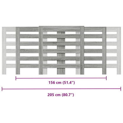 Radiatordeksel grå sonoma 205x21,5x83,5 cm konstruert tre