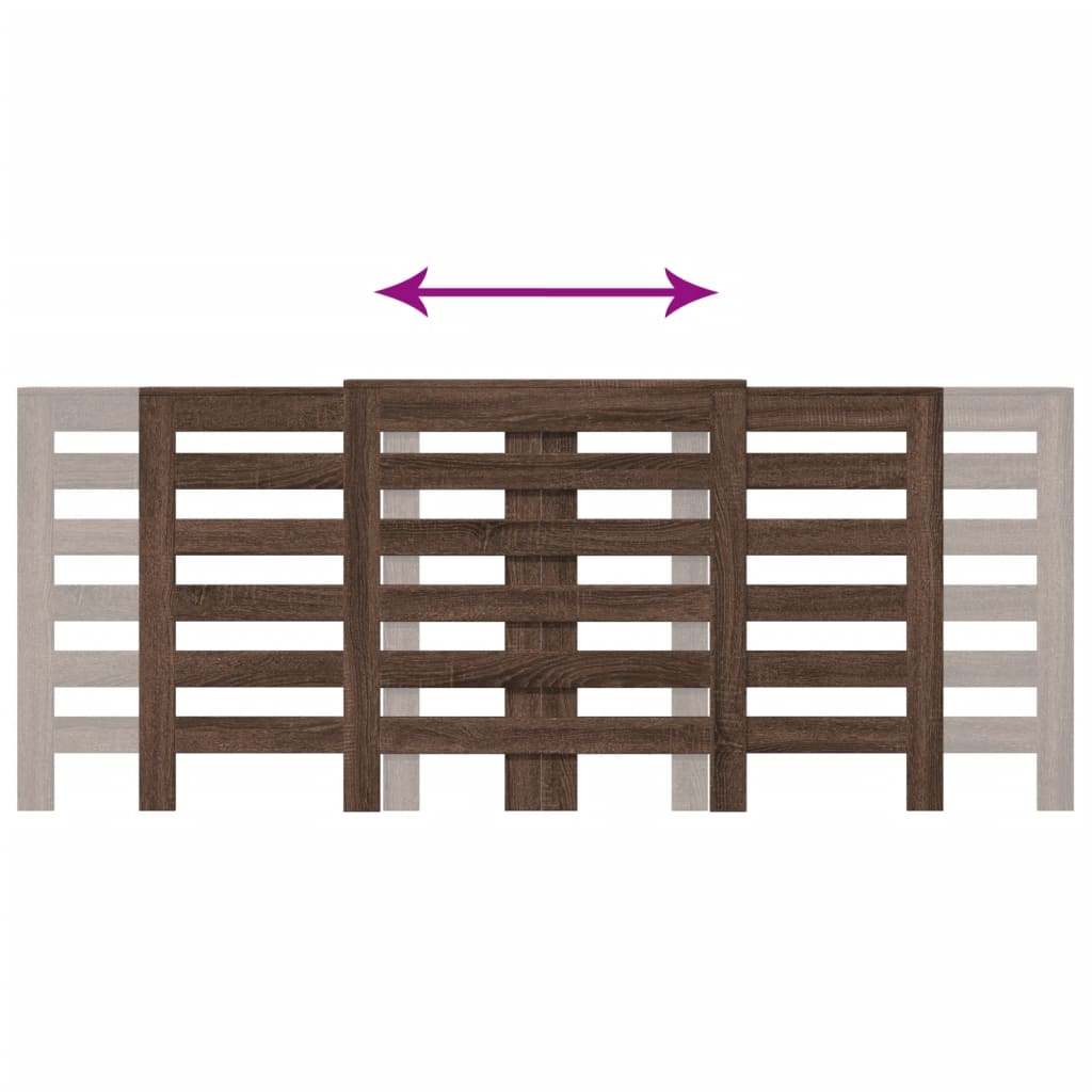 Radiatordeksel brunt eik 205x21,5x83,5 cm konstruert tre