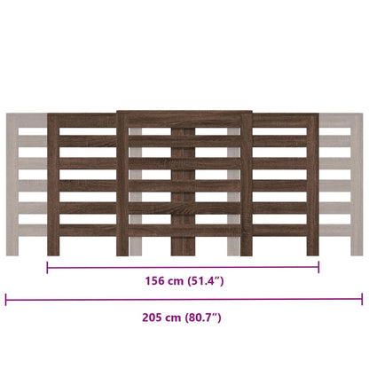 Radiatordeksel brunt eik 205x21,5x83,5 cm konstruert tre