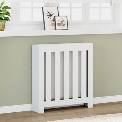 Radiatordeksel hvit 78x20x82 cm konstruert tre