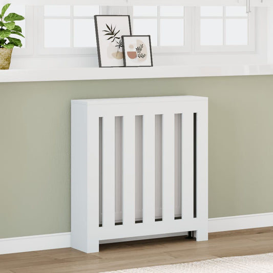 Radiatordeksel hvit 78x20x82 cm konstruert tre