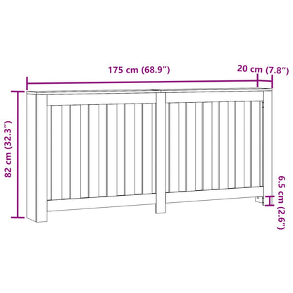 Radiatordeksel hvit 175x20x82 cm konstruert tre