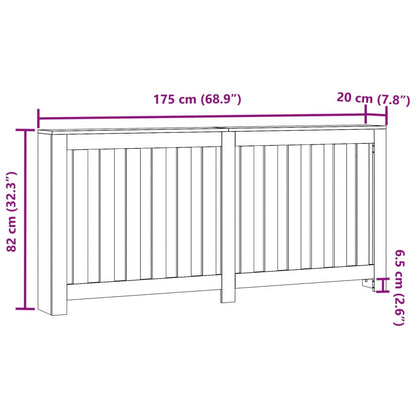 Radiatordeksel svart 175x20x82 cm konstruert tre