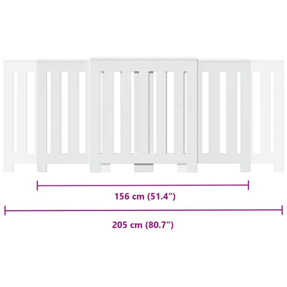 Radiatordeksel hvit 205x21,5x83,5 cm konstruert tre