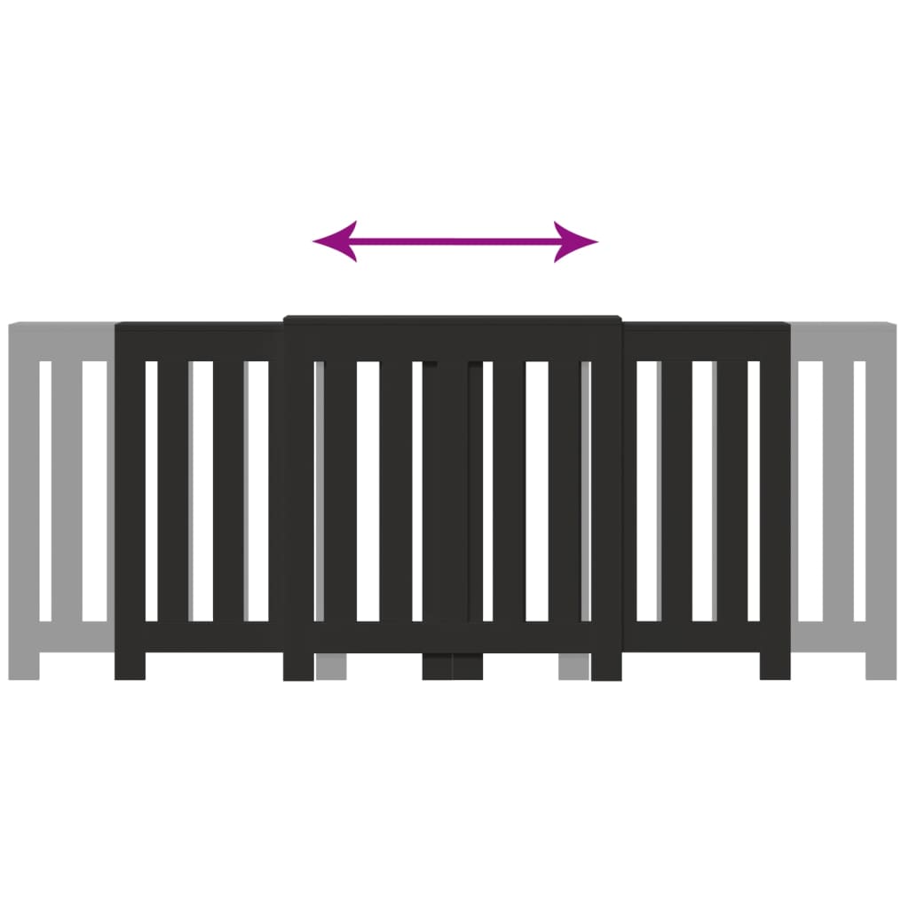 Radiatordeksel svart 205x21,5x83,5 cm konstruert tre