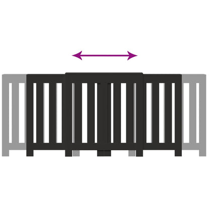 Radiatordeksel svart 205x21,5x83,5 cm konstruert tre