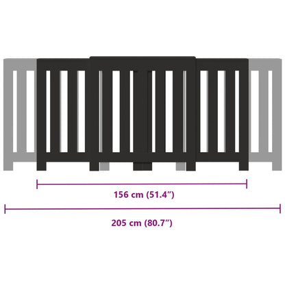 Radiatordeksel svart 205x21,5x83,5 cm konstruert tre