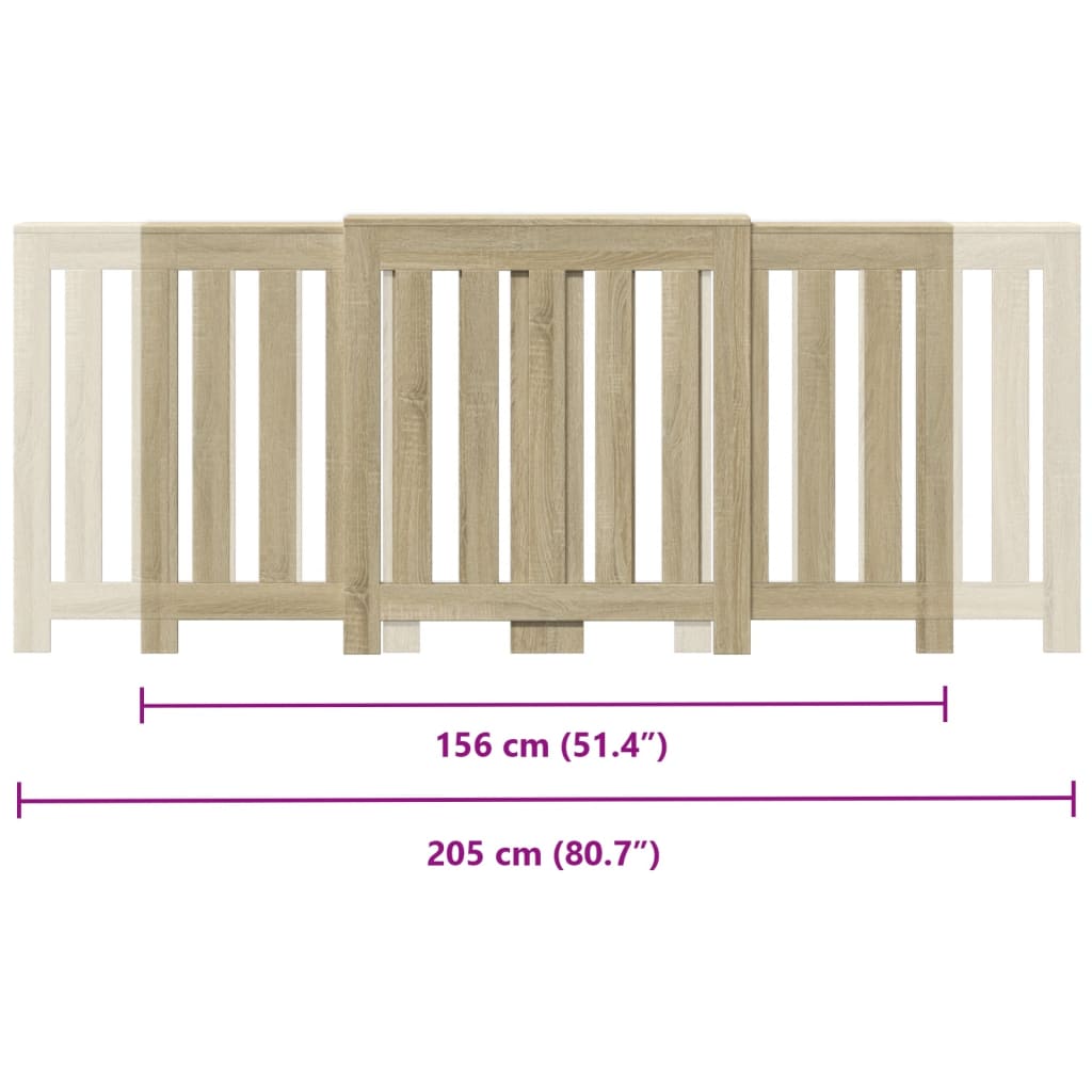 Radiatordeksel sonoma eik 205x21,5x83,5 cm konstruert tre