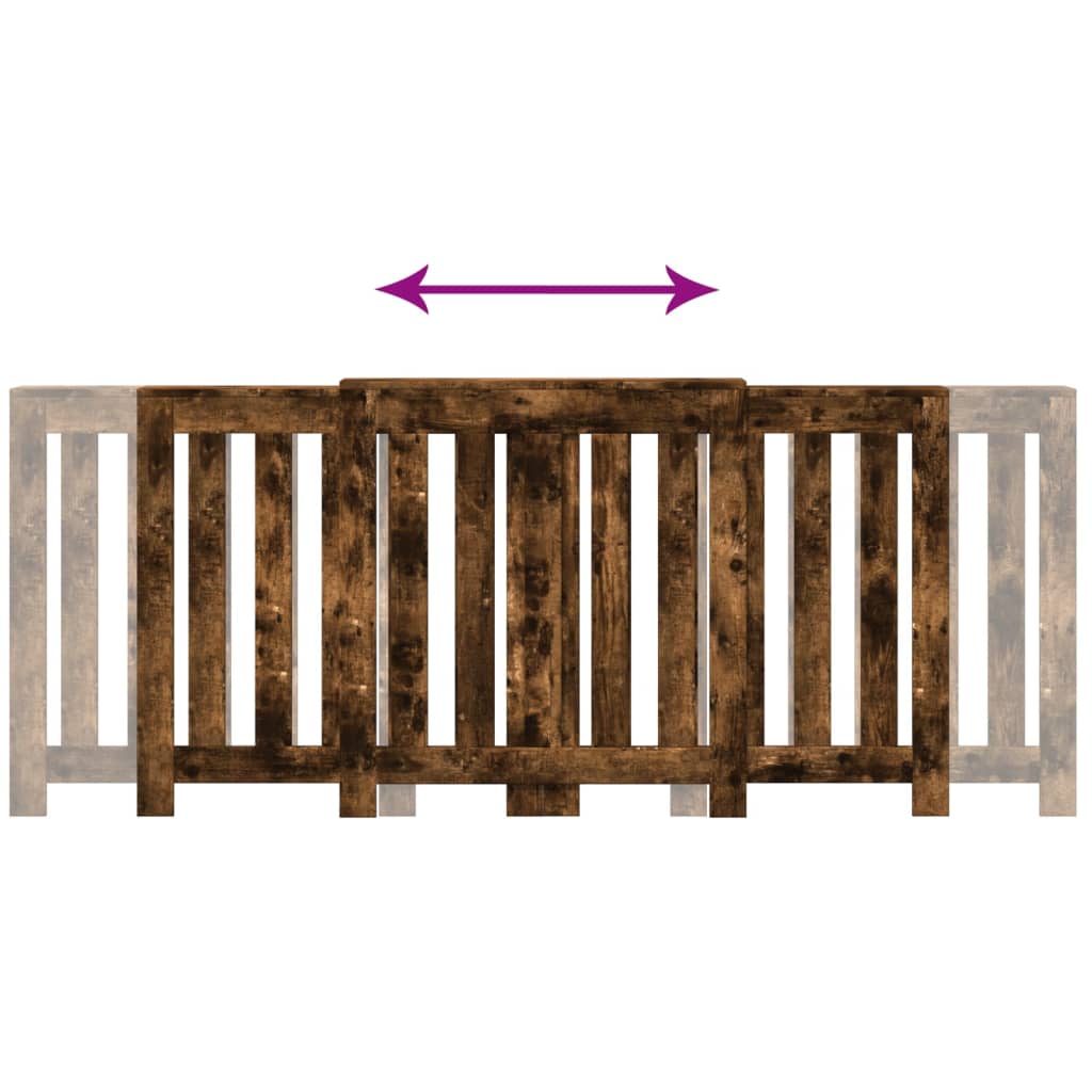 Radiatordeksel røkt eik 205x21,5x83,5 cm konstruert tre