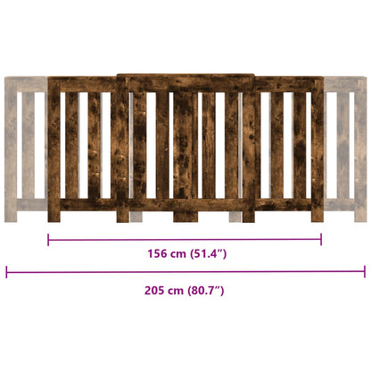 Radiatordeksel røkt eik 205x21,5x83,5 cm konstruert tre