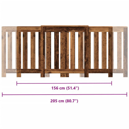 Radiatordeksel gammelt tre 205x21,5x83,5 cm konstruert tre