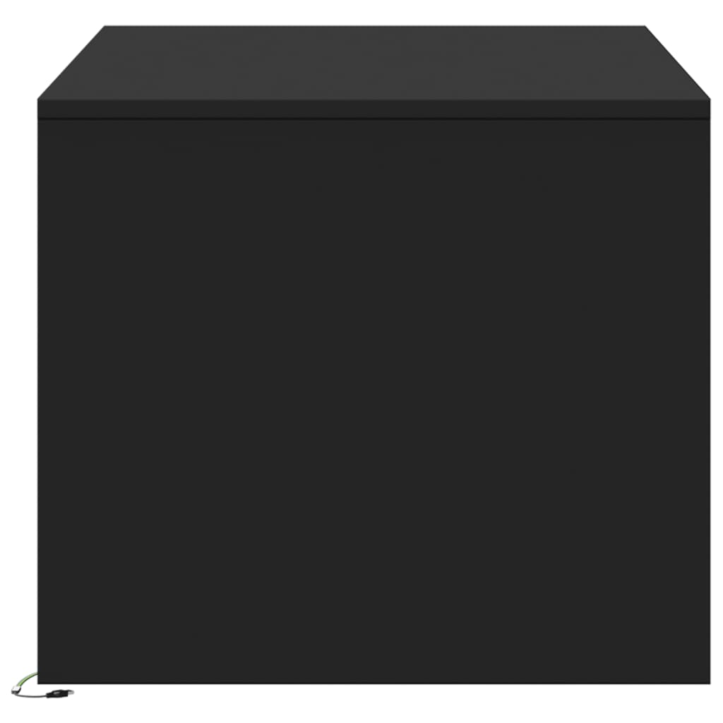 Salongbord Sofabord Svart LED-lys Svart