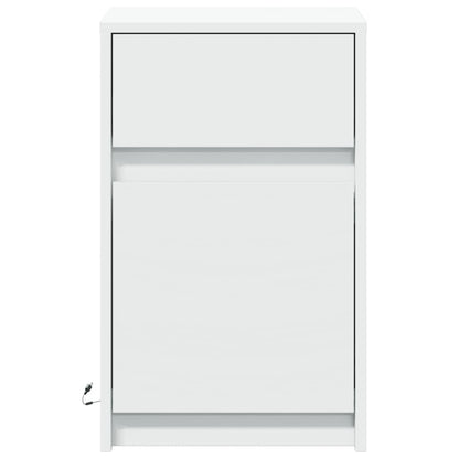 Nattbord Sengbord Hvit med LED