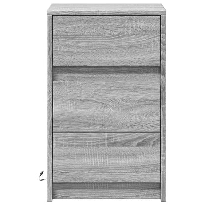 Nattbord Sengbord Sonoma Grå med LED