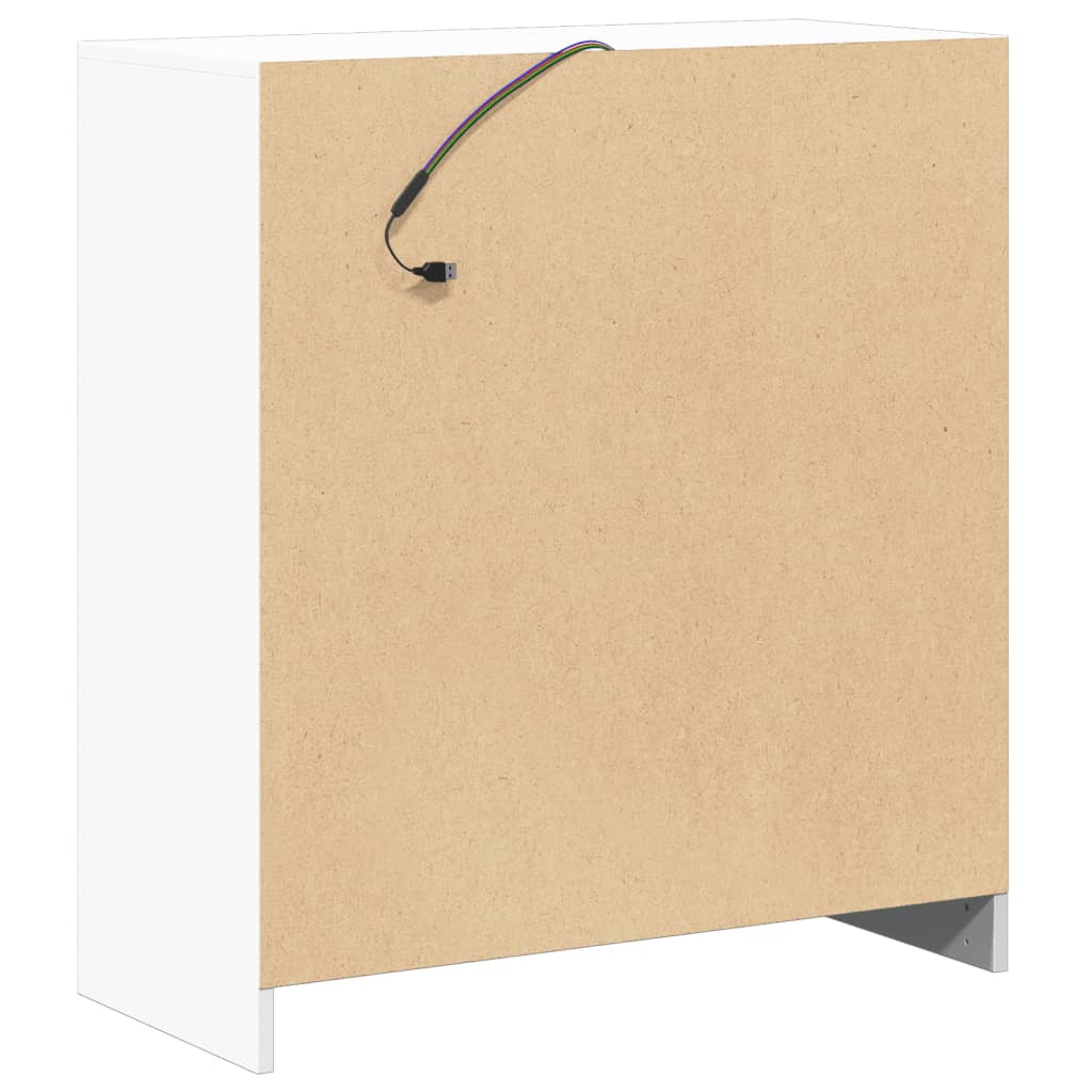 Skjenk Hvit med LED 77x34x85 cm