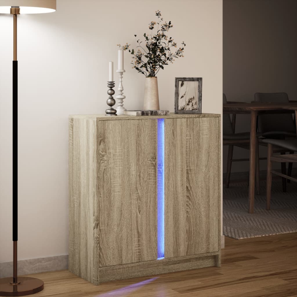 Skjenk Sonoma Eik med LED 77x34x85 cm