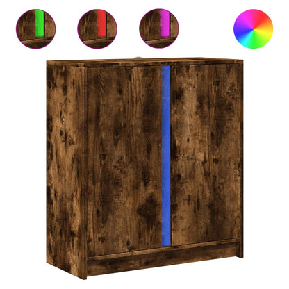 Skjenk Røkt Eik med LED 77x34x85 cm