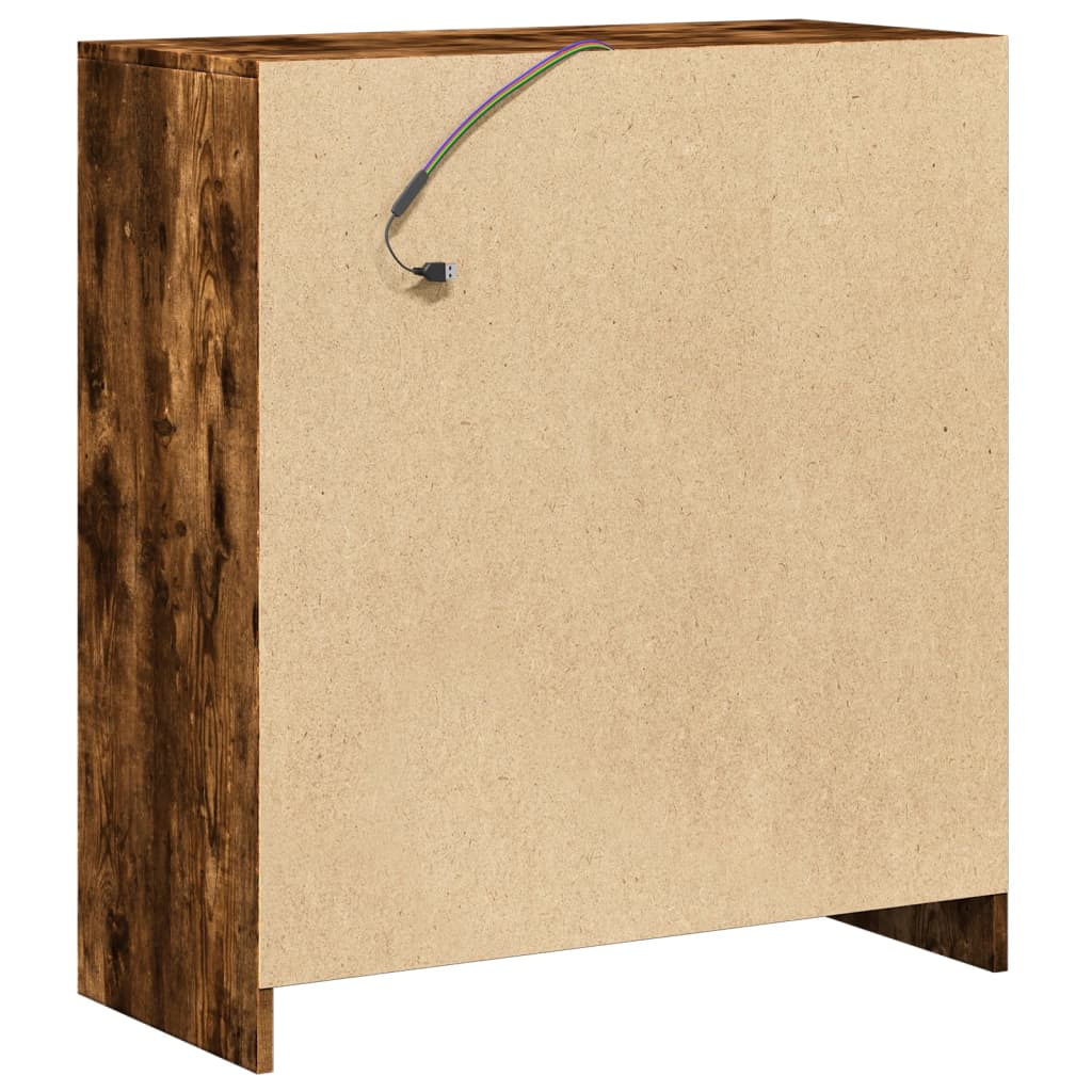 Skjenk Røkt Eik med LED 77x34x85 cm