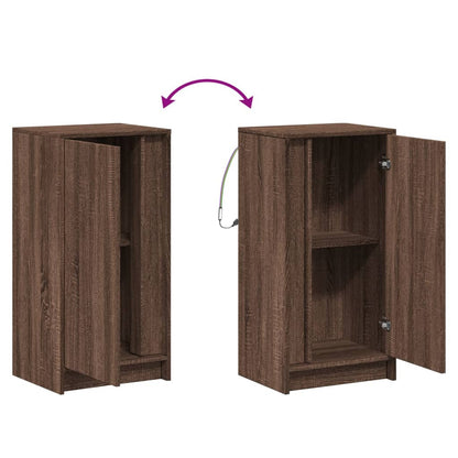 Skjenk Brun Eik med LED 42,5x34x85 cm