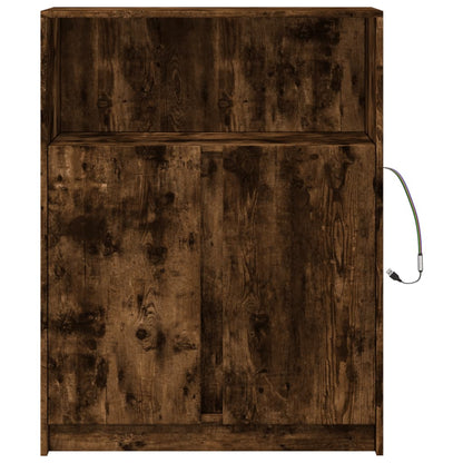 Skjenk Røkt Eik med LED 77x34x100 cm