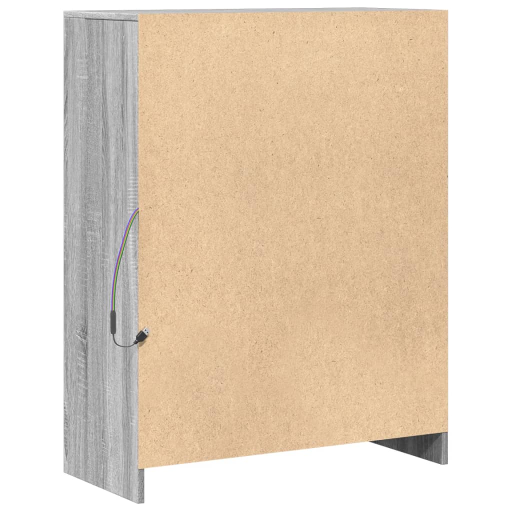 Skjenk Sonoma Grå med LED 77x34x100 cm