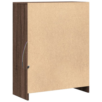 Skjenk Brun Eik med LED 77x34x100 cm