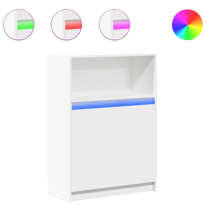 Skjenk Hvit med LED 72x34x100 cm