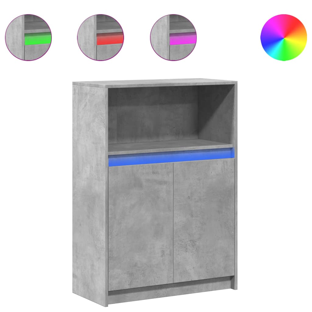 Skjenk Betonggrå med LED 72x34x100 cm