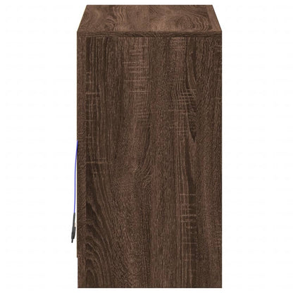 Skjenk Brun Eik med LED 72x34x61 cm