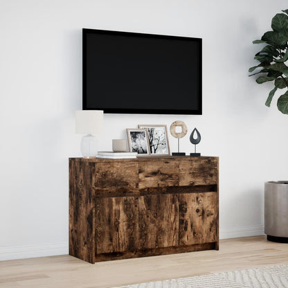 TV-Møbel Røkt EikTV-benk med LED 91x34x61 cm