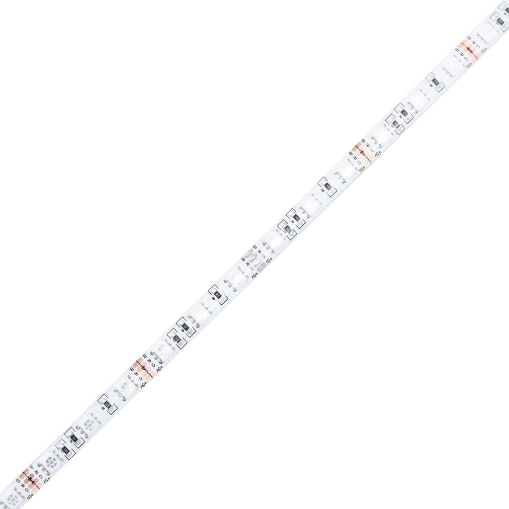 TV-benk med LED hvit 139,5x34x50 cm konstruert tre