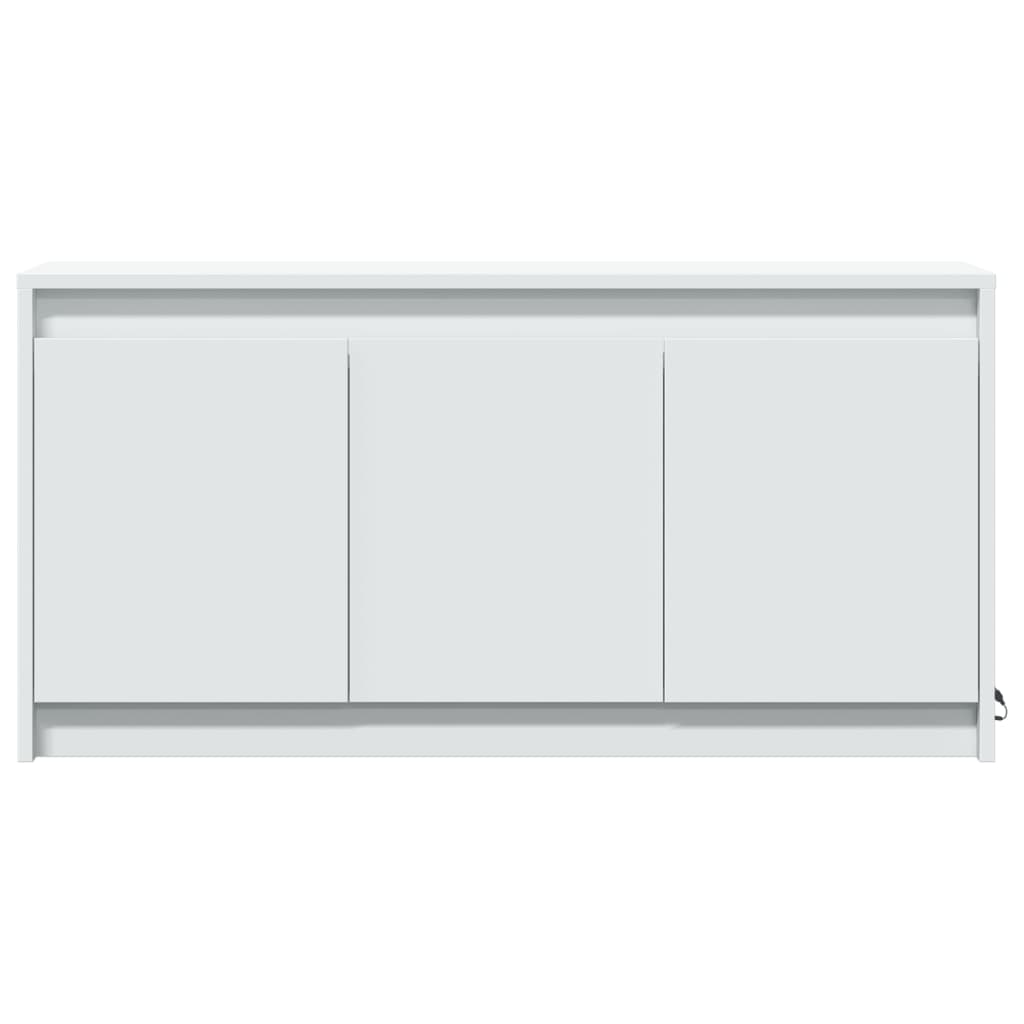 TV-benk med LED hvit 100x34x50 cm konstruert tre