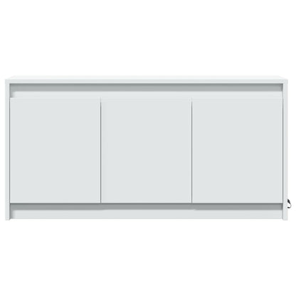 TV-benk med LED hvit 100x34x50 cm konstruert tre