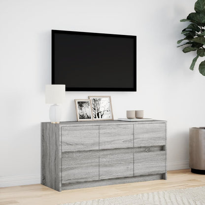 TV-benk med LED grå sonoma 100x34x50 cm konstruert tre