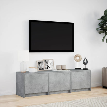 TV-benk med LED betonggrå 140x34x40 cm konstruert tre