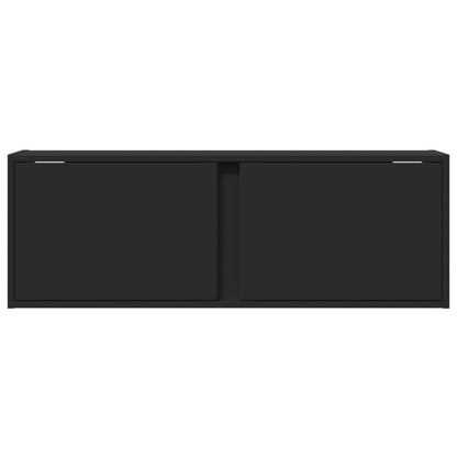 TV-benk Vegghengt med LED svart 100x31x35 cm