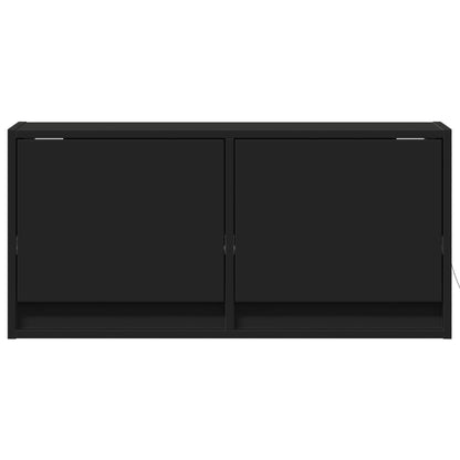 TV-benk Vegghengt med LED svart 80x31x35 cm