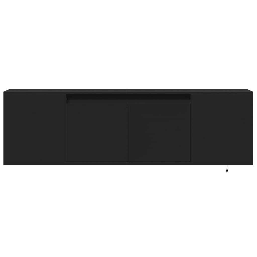 TV-benk Vegghengt med LED svart 135x31x39,5 cm