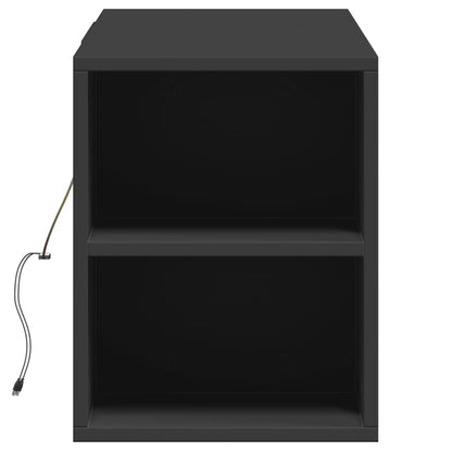 TV-benk Vegghengt med LED svart 135x31x39,5 cm