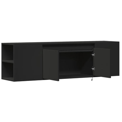 TV-benk Vegghengt med LED svart 135x31x39,5 cm