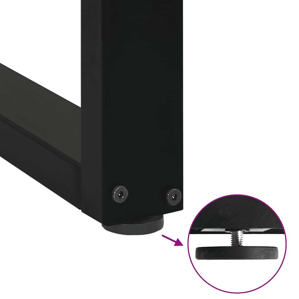 Salongbordben U-formet 2 stk svart 50x(30-31) cm stål