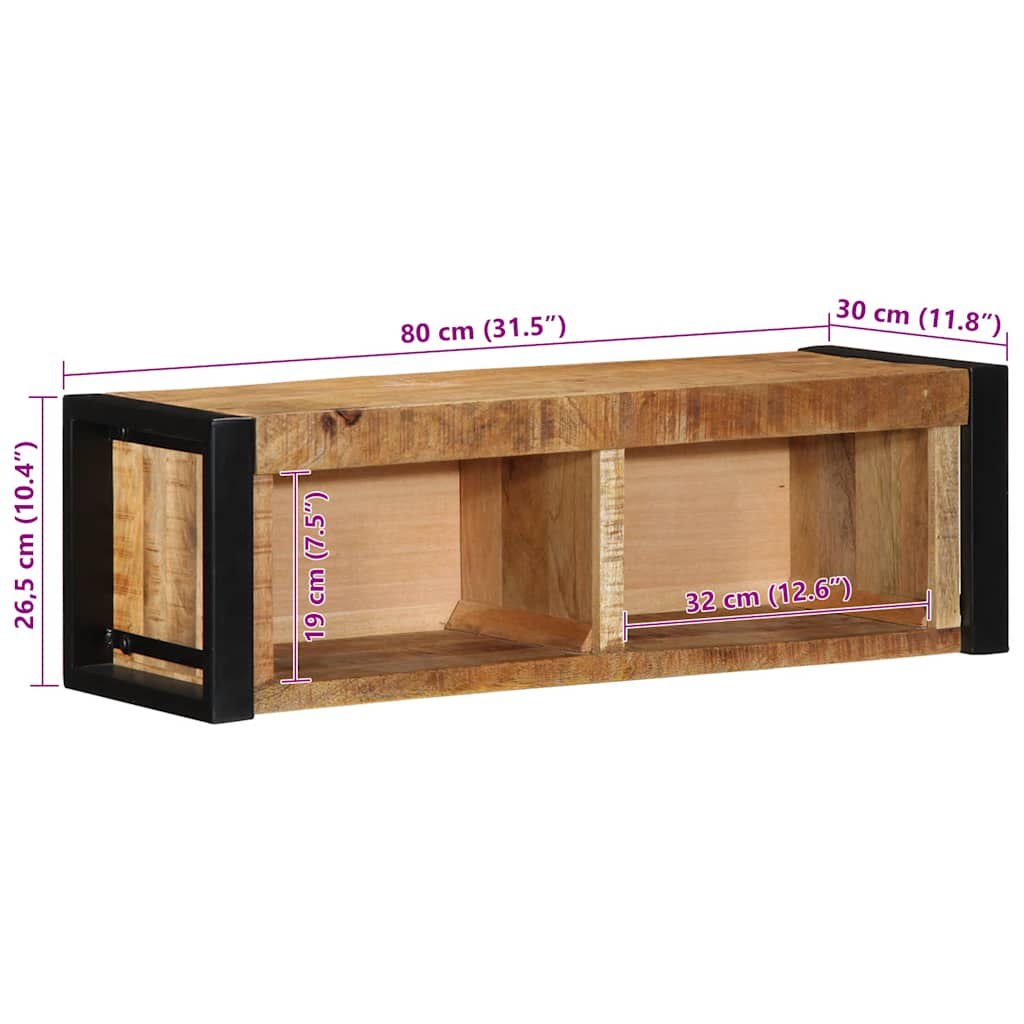 TV-benk 80x30x25 cm grovt heltre mangotre