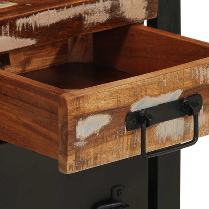 Nattbord Sengbord Tre Gjenvunnet Heltre flerfarget 40x30x50 cm