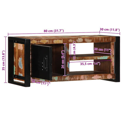 TV-benk 80x30x35 cm gjenvunnet heltre