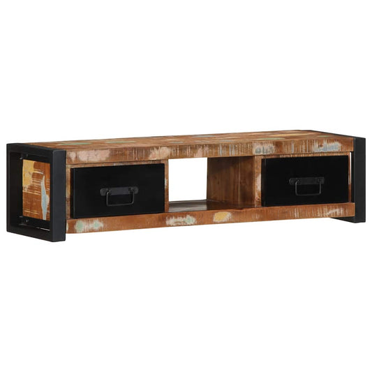 TV-benk 100x30x25 cm gjenvunnet heltre