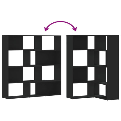 Bokhylle Svart for hjørne 4 etasjer 85x85x140 cm