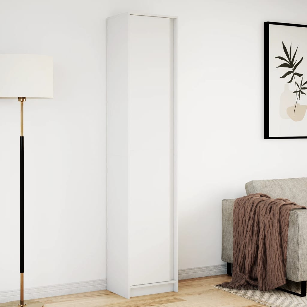 Skap Hvit med LED 41,5x32,5x200 cm