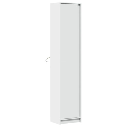 Skap Hvit med LED 41,5x32,5x200 cm