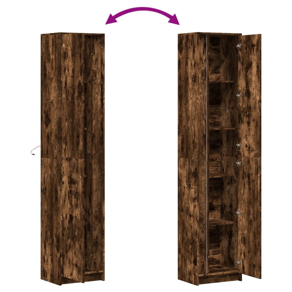 Skap Røkt Eik med LED 41,5x32,5x200 cm