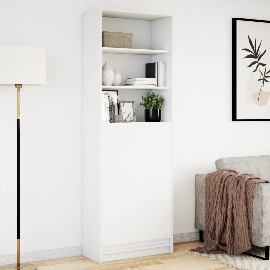 Skap Hvit med LED 69x32,5x200 cm